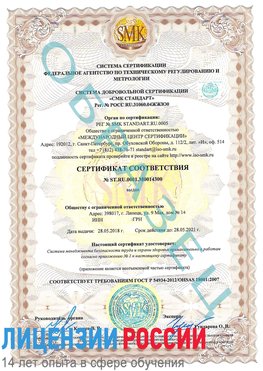 Образец сертификата соответствия Рудня Сертификат OHSAS 18001